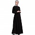 Designer abaya with front pocket-Black